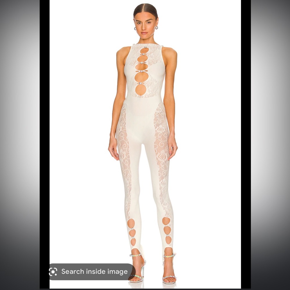 Optic white poster girl jumpsuit